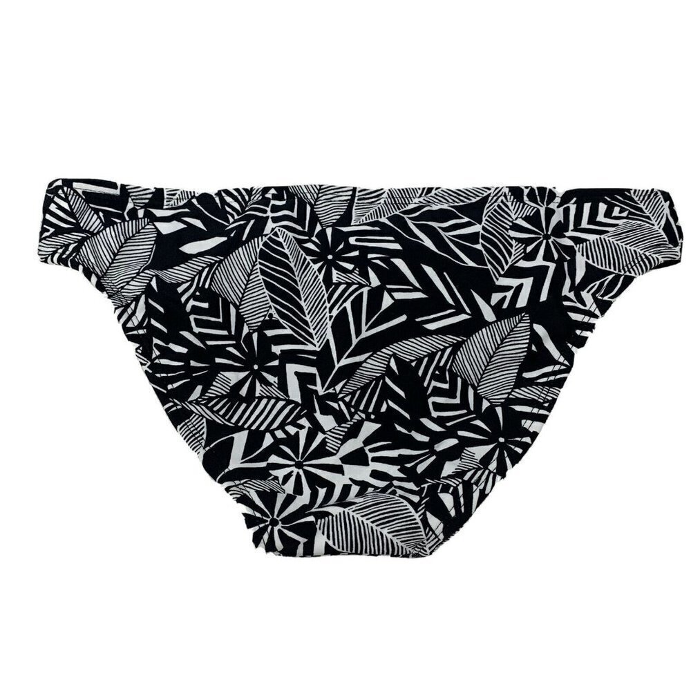 Xhilaration Womens Black White Leaves Print Bikini Bottoms - Picture 2 of 3
